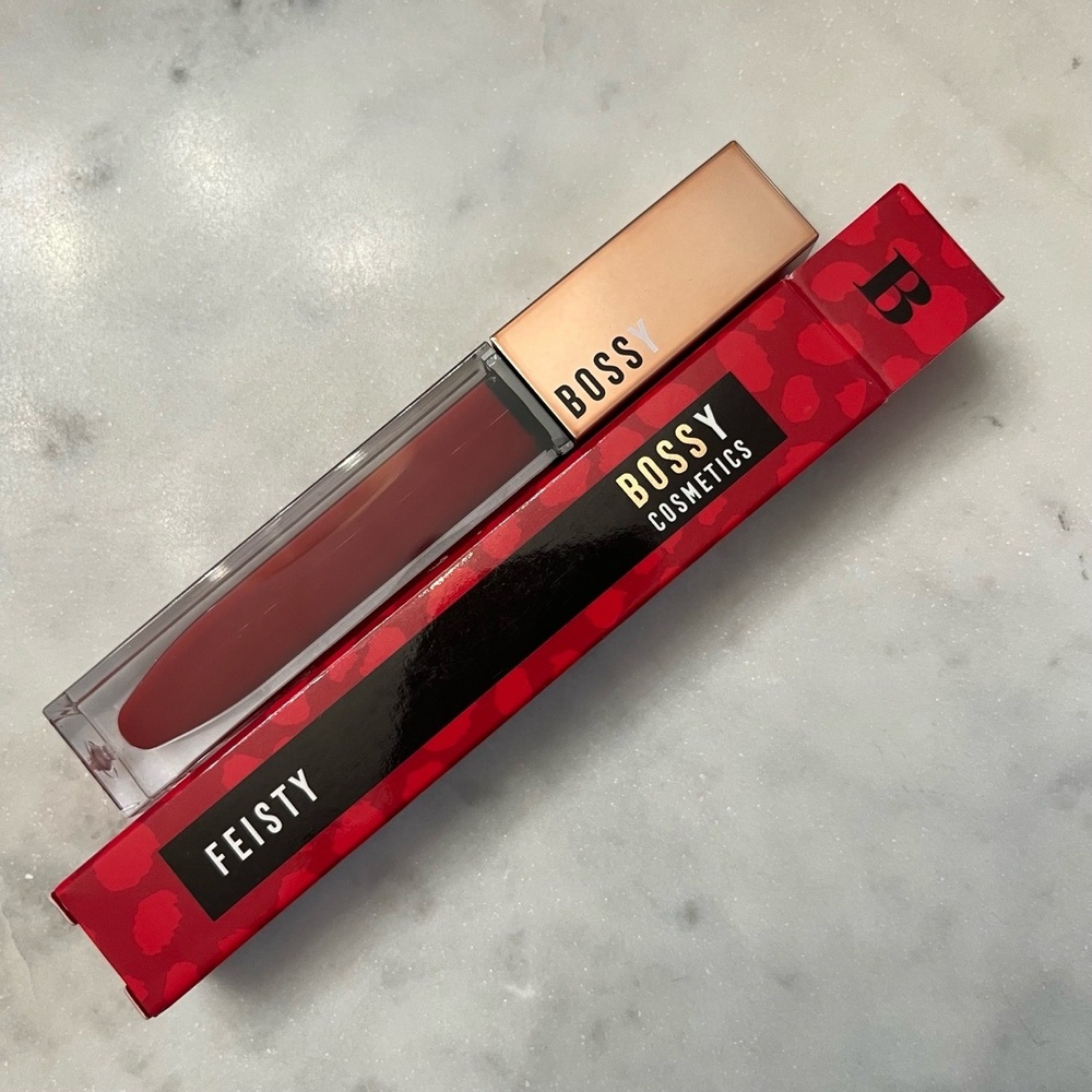 New‎ NWT Bossy Cosmetics FEISTY Power Woman Essentials Lip Gloss Red Makeup